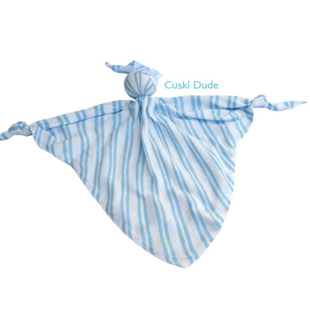 Baby Blanket Lovie by Mussi CUSKI Snuggle Comforter Blankie Blue Stripes